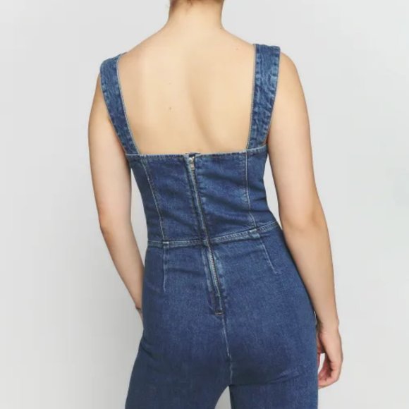 Nikki Bustier Denim Jumpsuit - Picture 2 of 3